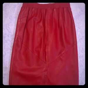 Beautiful Red Leather Skirt